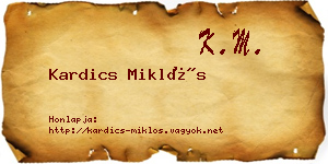 Kardics Miklós névjegykártya